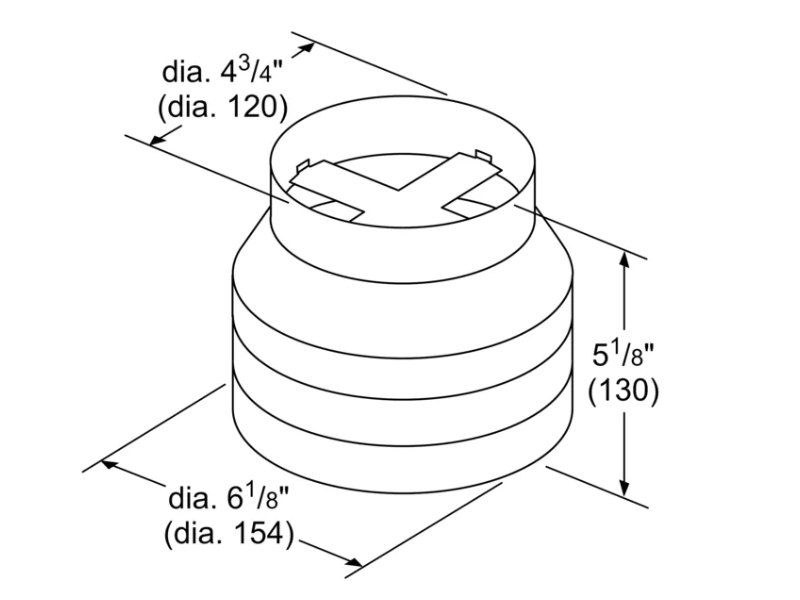 Bosch CFM Reducer Kit - 36" Pull-Out Hoods 500 Series - 36" HUI - HUIRED56UC