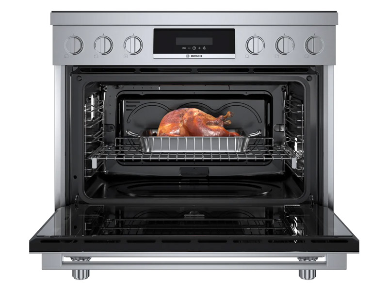 36" Bosch 800 Series Industrial Style Induction Range in Stainless Steel - HIS8655C