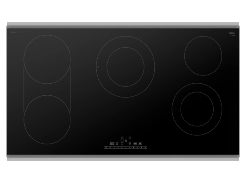 36" Bosch 800 Series Electric Cooktop in Black Surface Mount Without Frame - NET8669SUC