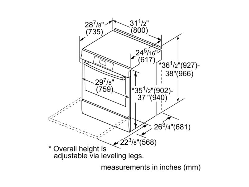 Bosch 4.6 Cu. Ft. 800 Series Electric Slide-in Range Stainless Steel - HEI8056C
