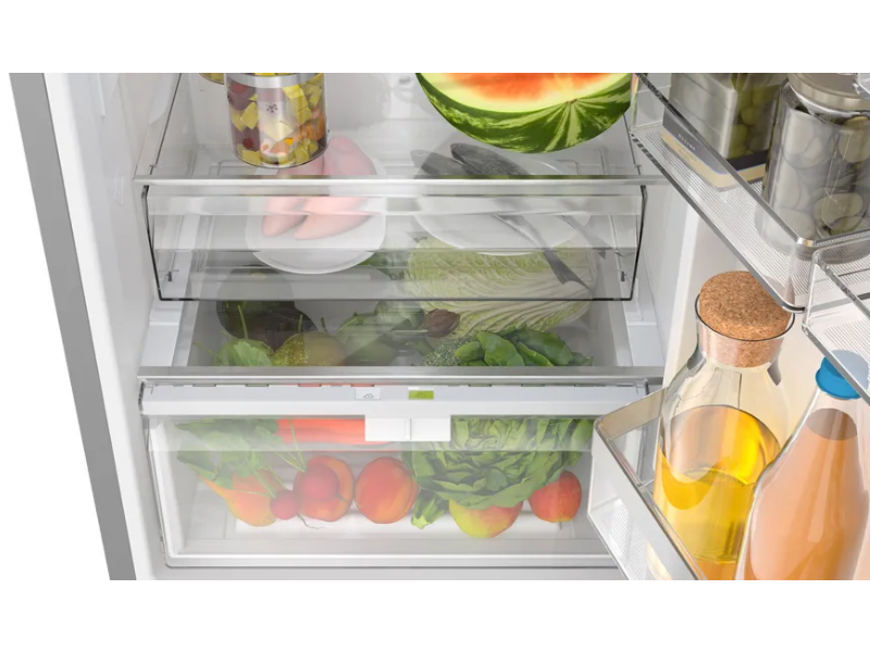 Bosch Freestanding 2-Door Bottom Mount Counter Depth Refrigerator with Ice Maker in Black Glass - B24CB80ESB