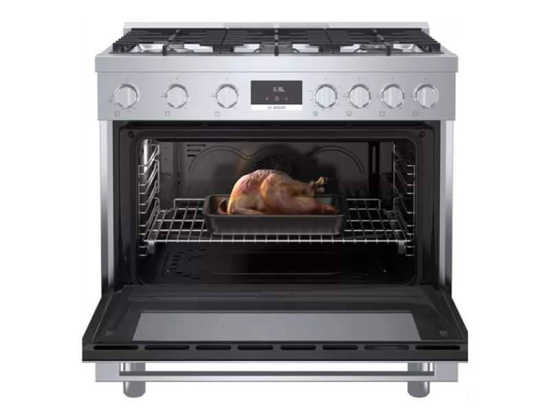36" Bosch 800 Series Freestanding Gas Range With 6 Burners In Stainless Steel - HGS8655UC