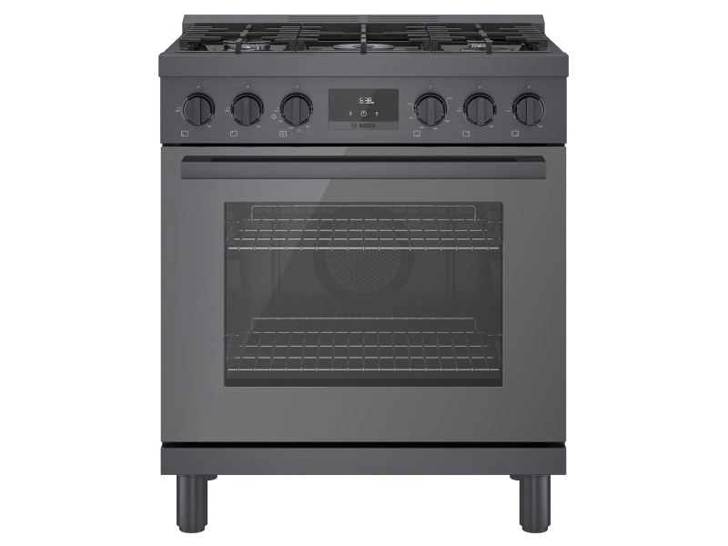 30" Bosch 800 Series Freestanding Gas Range With 5 Burners In Black Stainless Steel - HGS8045UC