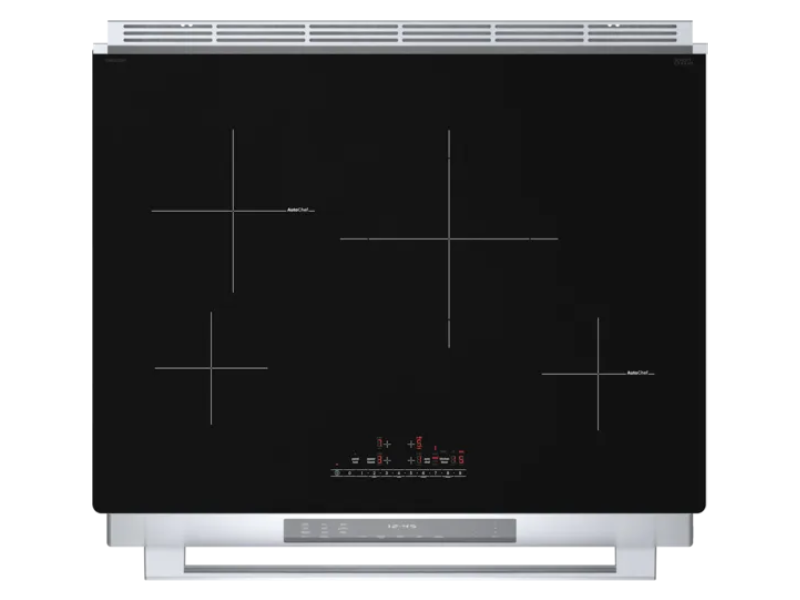 30" Bosch 800 Series Induction Slide-in Range in Stainless Steel - HII8057C