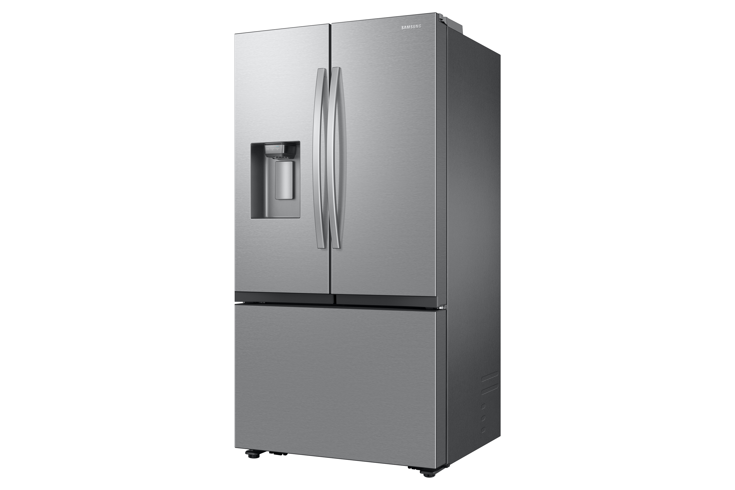 36" Samsung 3-Door French Door Counter Depth Refrigerator with External Ice and Water Dispenser in Stainless Steel - RF27CG5400SRAA