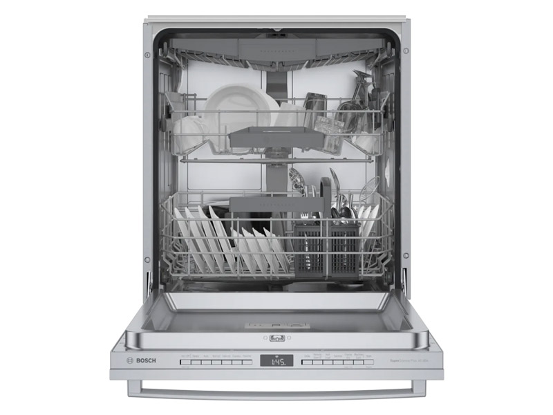 24" Bosch 800 Series Bar Handle ADA Compliant Dishwasher in Stainless Steel - SGX78C55UC