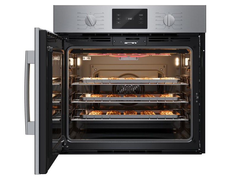 30" Bosch 500 Series Single Wall Oven Left SideOpening Door in Stainless Steel - HBL5455LUC