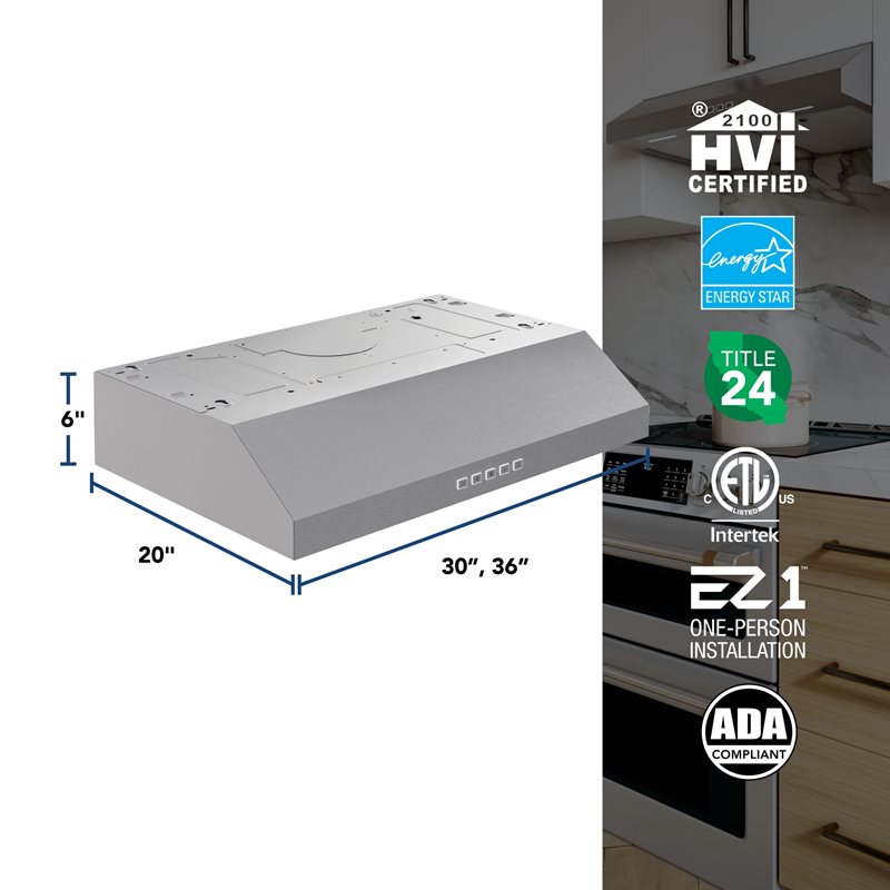 30" Broan Under Cabinet Range Hood in Stainless Steel - GLA2303SS