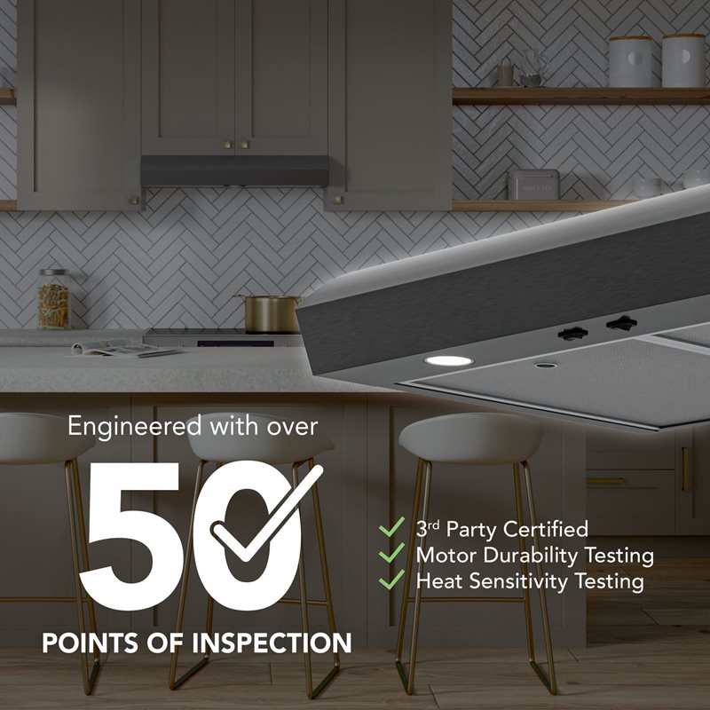 30" Broan Under Cabinet Range Hood in Black Stainless Steel - MTR1303BLS