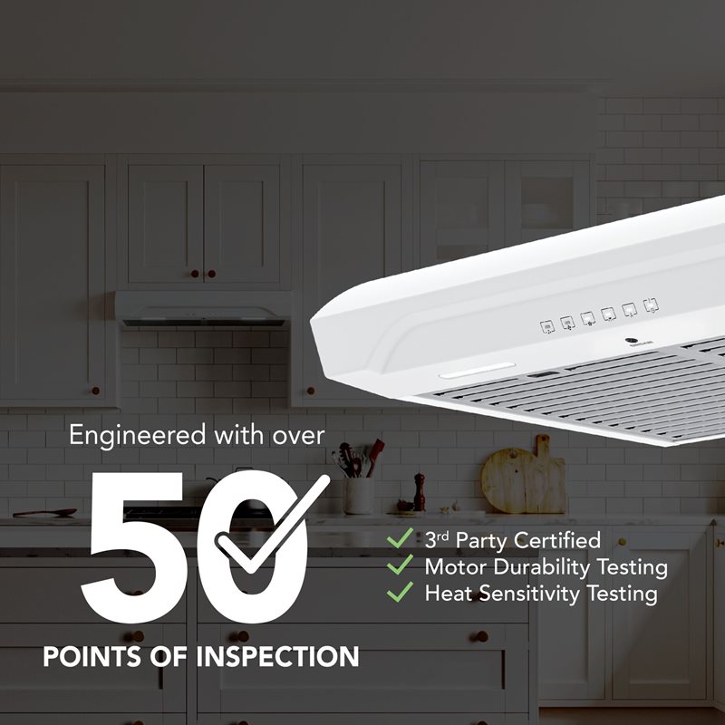 30" Broan ALT3 Series Under Cabinet Range Hood in White - ALT3304WW