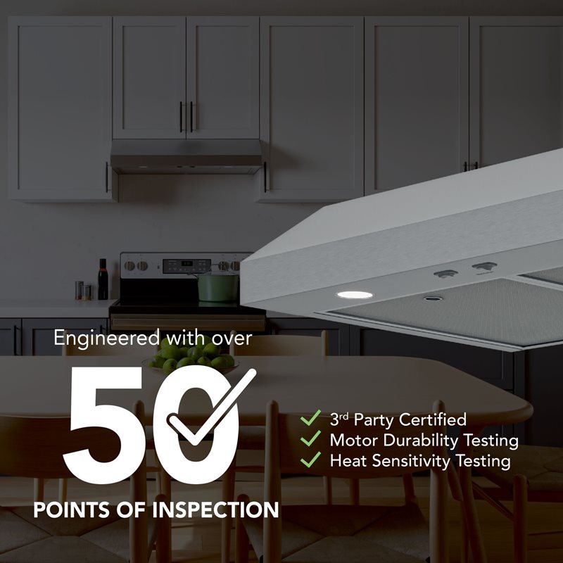 42" Broan Glacier Series Under Cabinet Range Hood in Stainless Steel - GLA1423SS