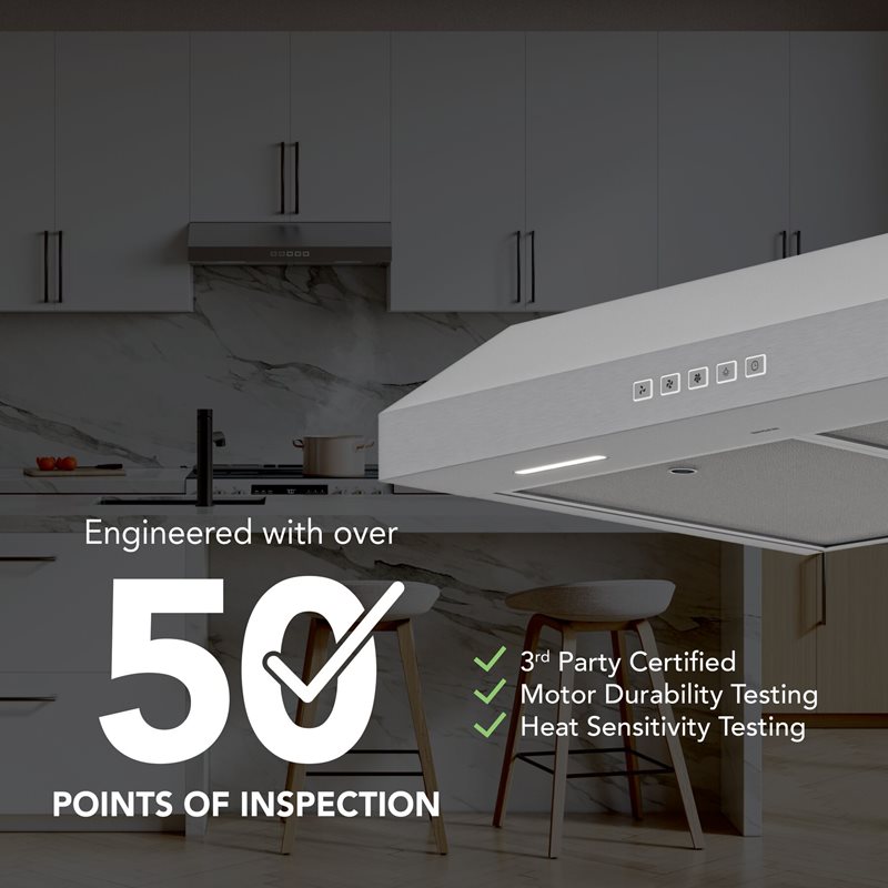 36" Broan Glacier Series Under Cabinet Range Hood in Stainless Steel - GLA2363SS