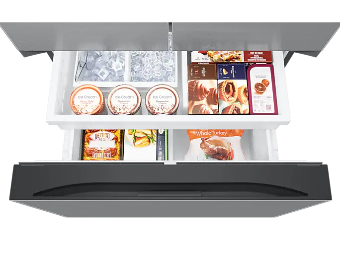 36" Samsung 32 Cu. Ft. French Door 3 Door Refrigerator with Dual Auto Ice Maker - RF32CG5100SRAA