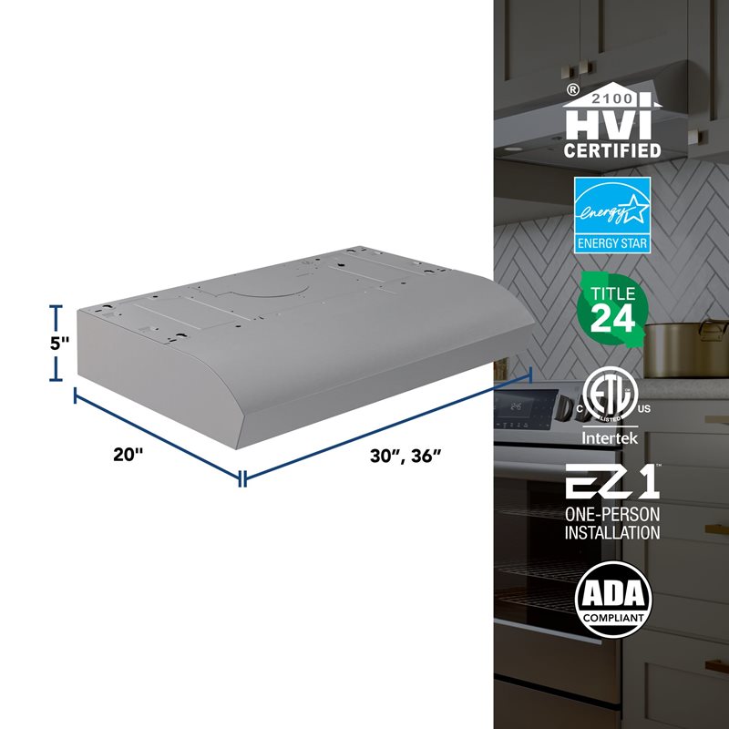 36" Broan Mantra Series Under Cabinet Range Hood in Stainless Steel - MTR1363SS