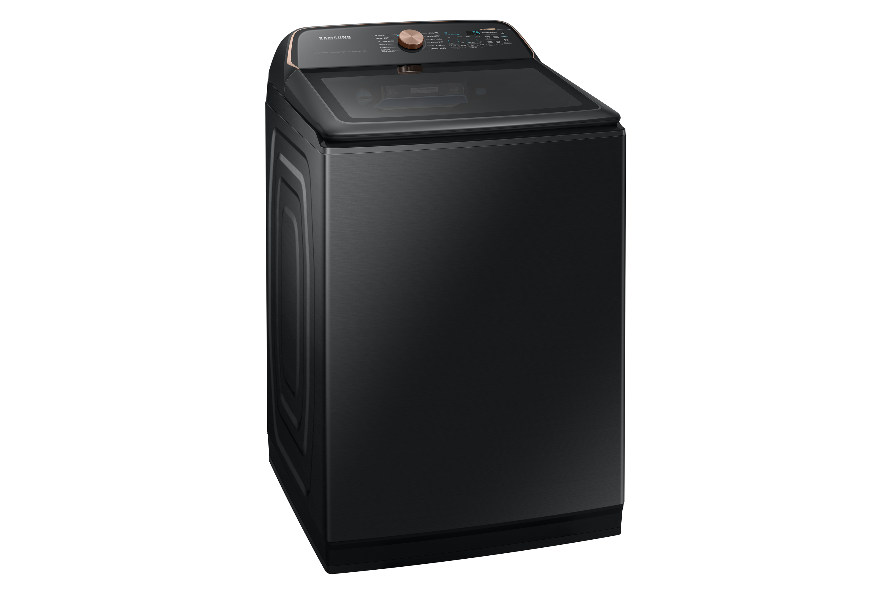 28" Samsung 6.2 Cu. Ft. Top Load Washer with Auto Dispense System in Black Stainless Steel - WA54CG7550AVA4