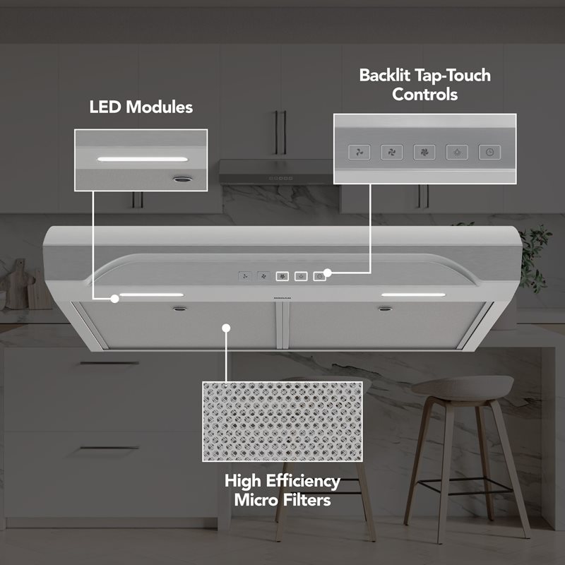 30" Broan ALT2 Series 350 MAX Blower CFM Under-Cabinet Range Hood - ALT2303SS