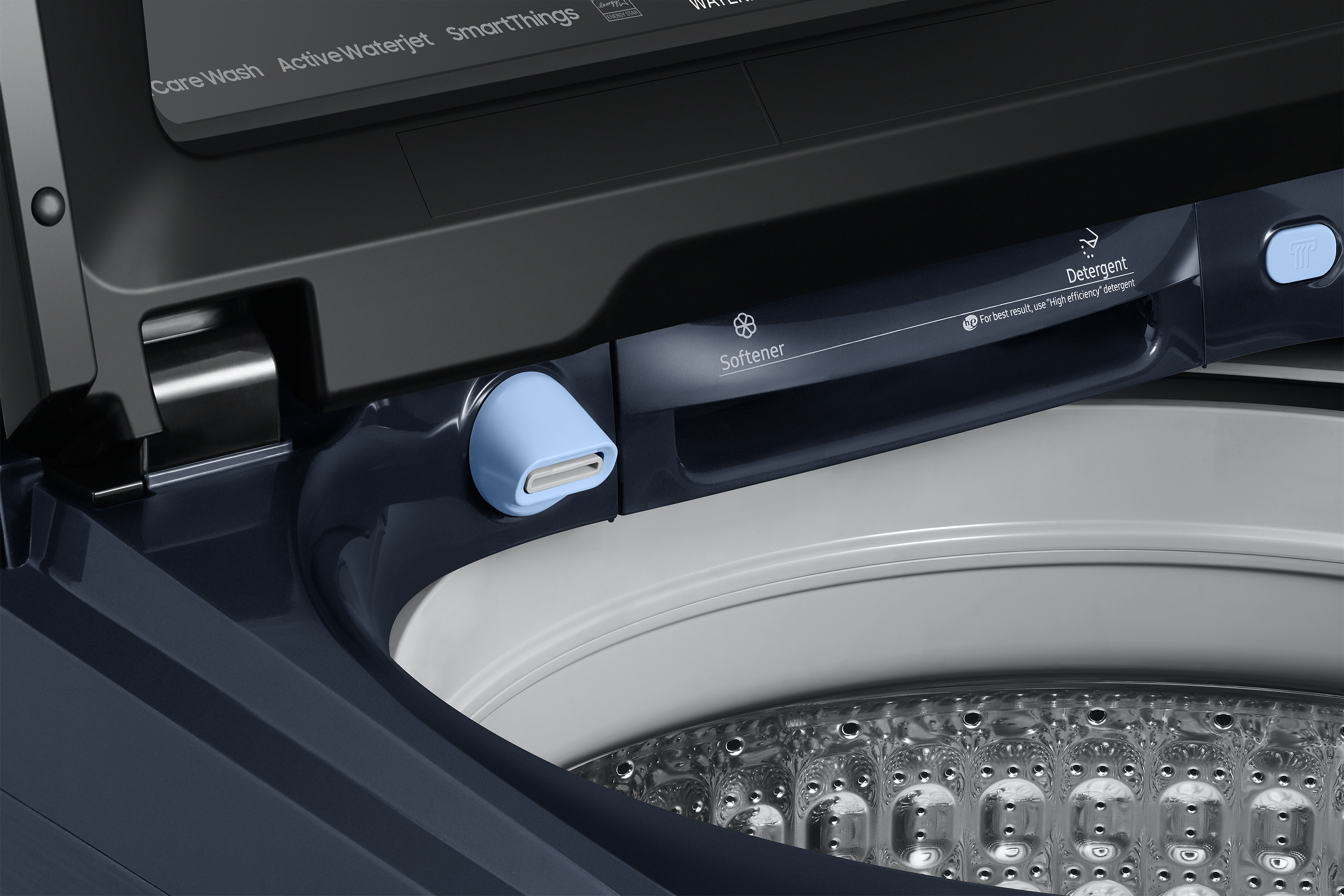 Samsung 6.1 Cu. Ft. Top Load Washer with Pet Care Solution in Navy - WA53CG7155ADA4