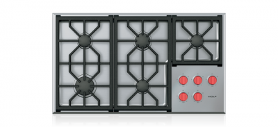 36" Wolf Professional Gas Cooktop With 5 Burners - CG365P/S