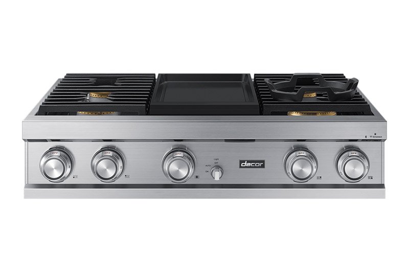 36" Dacor Contemporary Series Liquid Propane Rangetop With Griddle - DTT36M974PS