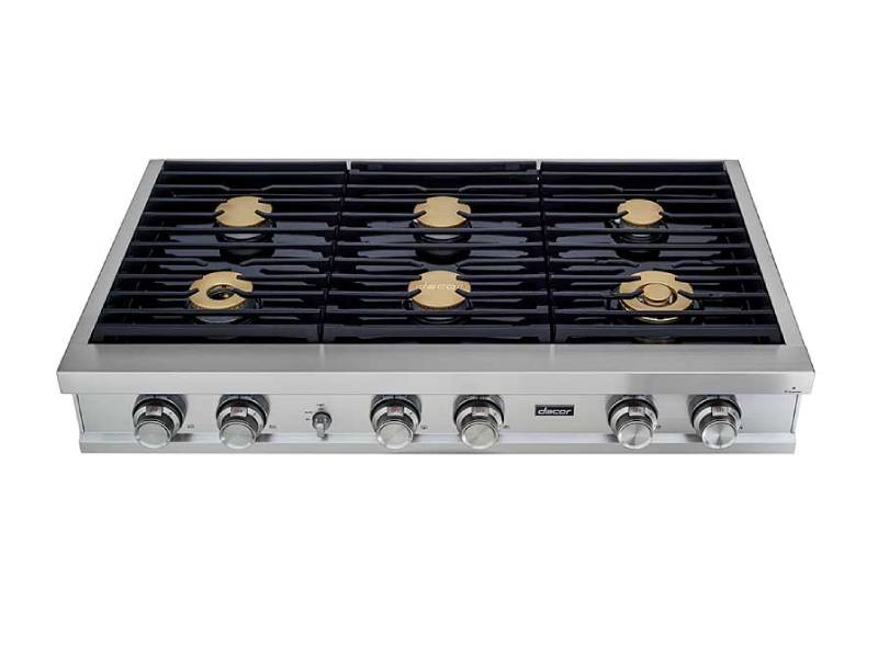 48" Dacor Modernist Series Smart Natural Gas Rangetop with 6 Sealed Burners - DTT48M876LS