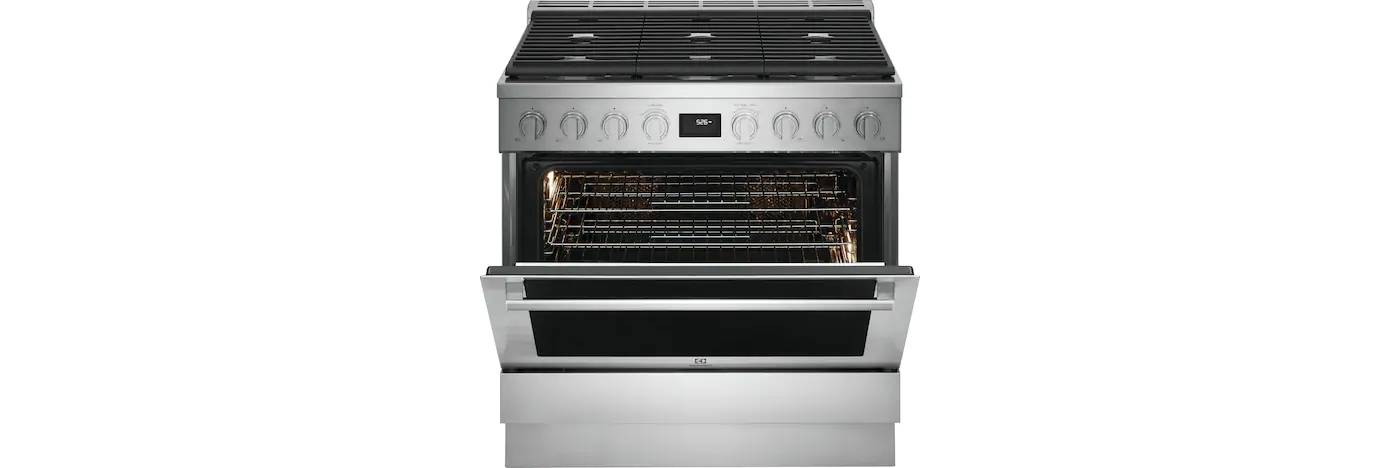 36" Electrolux 4.4 Cu. Ft. Freestanding Dual Fuel Range with 6 Sealed Burners  -  ECFD3668AS