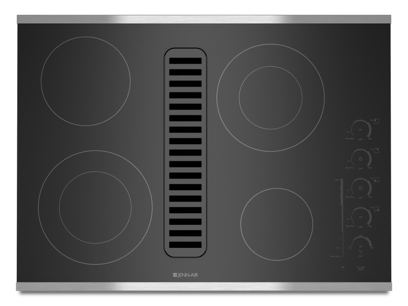 30" Jenn-Air Electric Radiant Downdraft Cooktop with Electronic Touch Control - JED4430WS