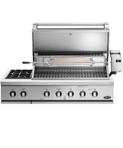 48" DCS Traditional Grill with Rotisserie and Side Burners - BH1-48RS-L