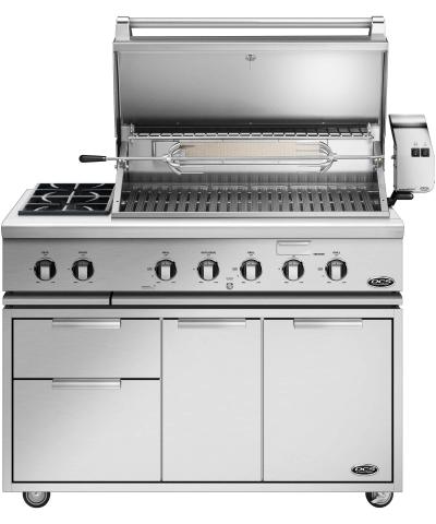 48" DCS Traditional Grill with Rotisserie and Side Burners - BH1-48RS-N