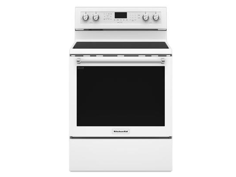 30" KitchenAid 6.4 Cu. Ft. 5-Element Electric Convection Range - YKFEG500EWH