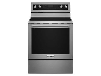 30" KitchenAid 6.4 Cu. Ft. 5-Element Electric Convection Range - YKFEG500ESS