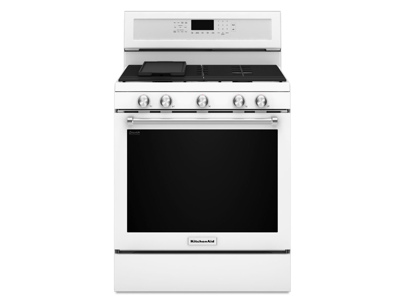 30" KitchenAid 5.8 Cu. Ft. 5-Burner Gas Convection Range - KFGG500EWH
