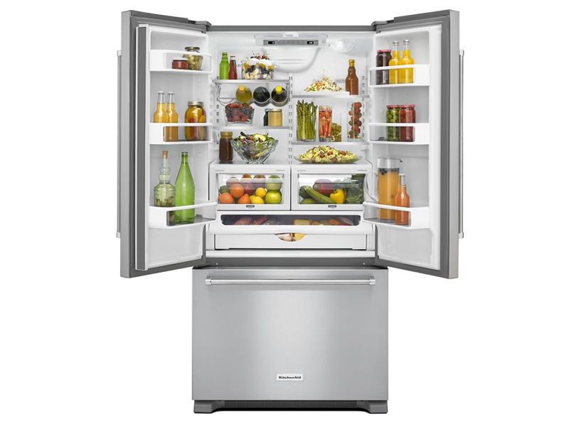 36" Kitchenaid 22 Cu. Ft. Counter Depth French Door Refrigerator with Interior Dispense - KRFC302ESS