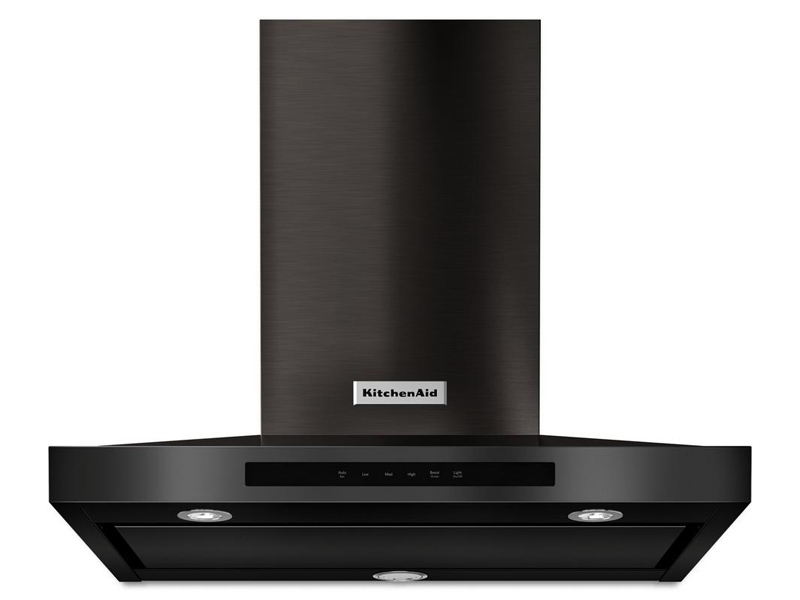 30" KitchenAid 600 CFM Convertible Wall Mount Range Hood In PrintShield Black Stainless - KVWB600HBS