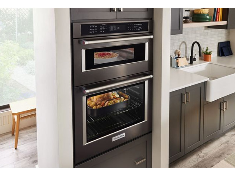 27" KitchenAid Combination Microwave Wall Oven with Air Fry Mode - KOEC527PBS