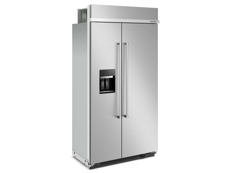 42" KitchenAid 25.1 Cu. Ft. Built-In Side-by-Side Refrigerator with Ice and Water Dispenser - KBSD702MPS