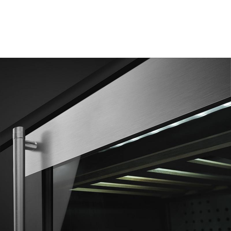 24" SMEG Classic Right Hinge Built-in Undercounter Wine Cooler in Stainless Steel - CVIU338RX1