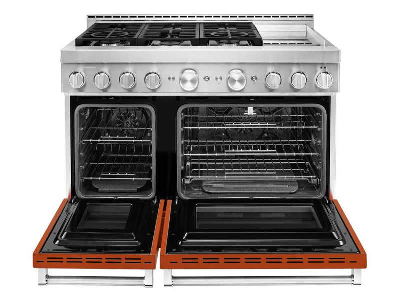 48" KitchenAid 6.3 Cu. Ft. Smart Commercial-Style Gas Range with Griddle - KFGC558JSC