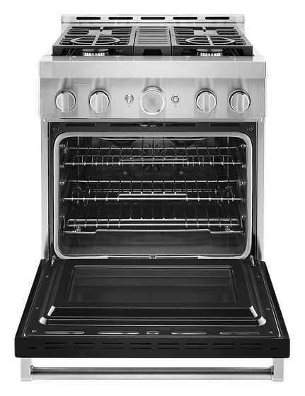 30" KitchenAid 4.1 Cu. Ft. Smart Commercial-Style Gas Range With 4 Burners - KFGC500JBK