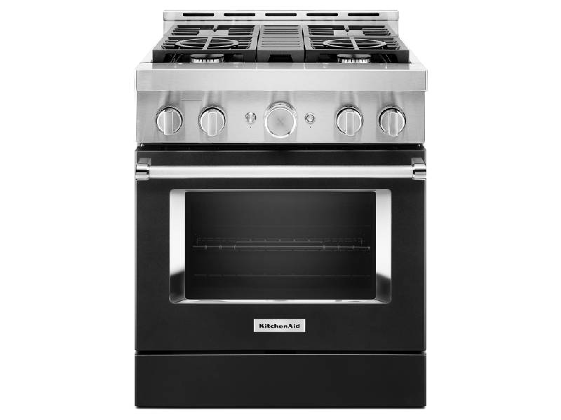 30" KitchenAid 4.1 Cu. Ft. Smart Commercial-Style Gas Range With 4 Burners - KFGC500JBK