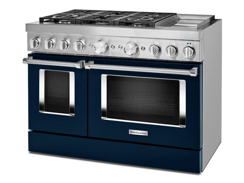 48" KitchenAid 6.3 Cu. Ft. Smart Commercial-style Dual Fuel Range With Griddle - KFDC558JIB