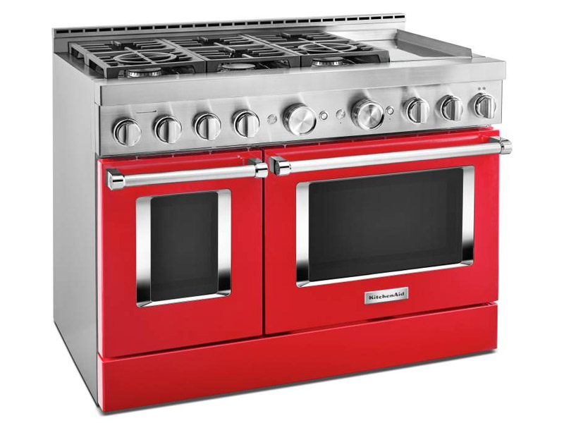 48" KitchenAid 6.3 Cu. Ft. Smart Commercial-Style Gas Range With Griddle - KFGC558JPA