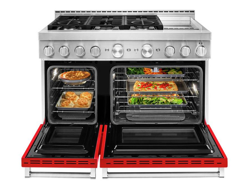 48" KitchenAid 6.3 Cu. Ft. Smart Commercial-Style Gas Range With Griddle - KFGC558JPA