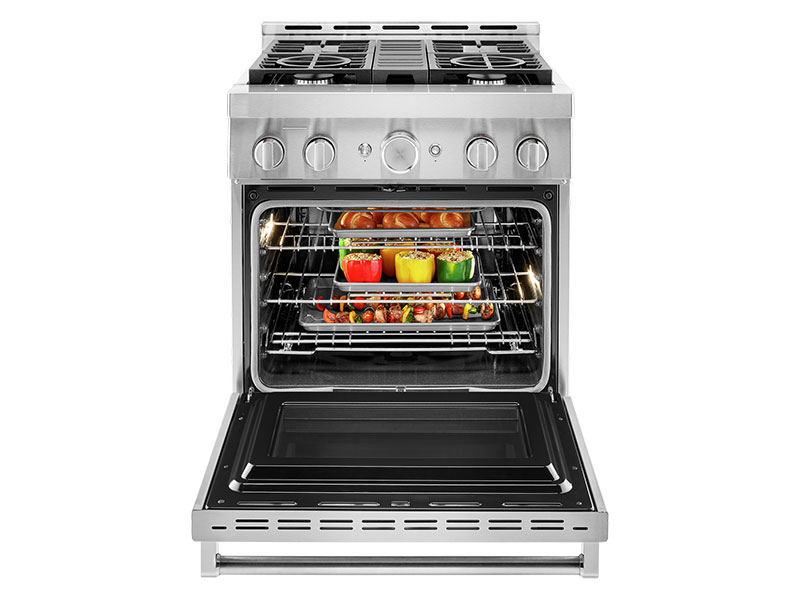 30" KitchenAid 4.1 Cu. Ft. Smart Commercial-Style Gas Range With 4 Burners - KFGC500JSS