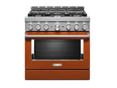 36" KitchenAid 5.1 Cu. Ft. Smart Commercial-Style Gas Range With 6 Burners - KFGC506JSC