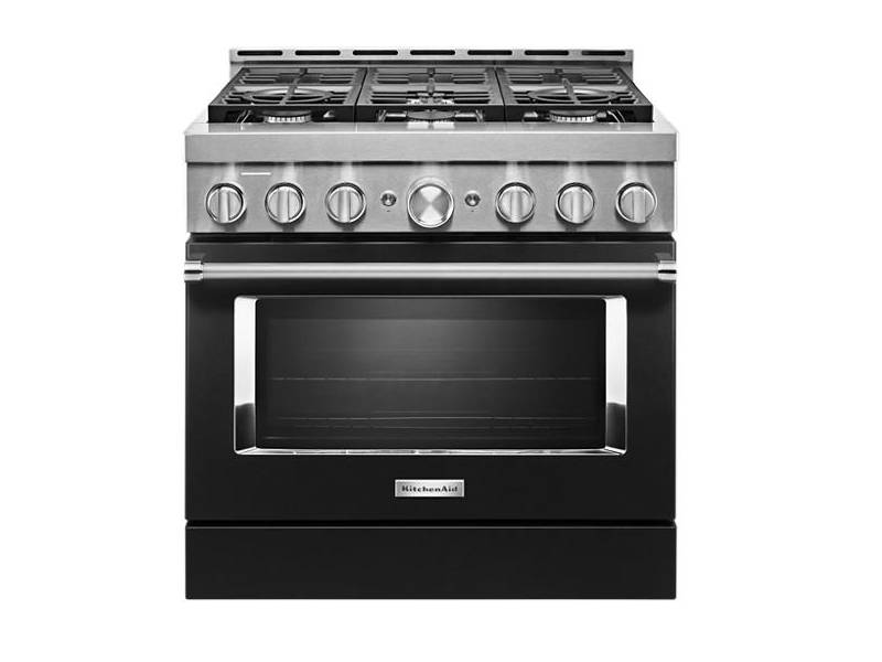 36" KitchenAid 5.1 Cu. Ft. Smart Commercial-Style Gas Range With 6 Burners - KFGC506JBK