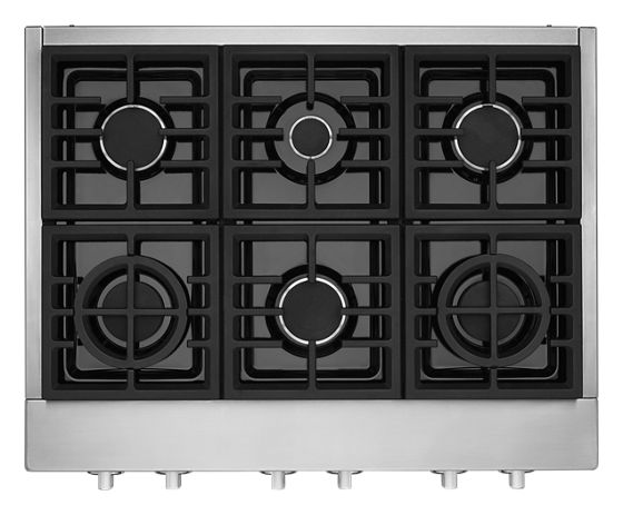 36''  KitchenAid 6-Burner Commercial-Style Gas Rangetop - KCGC506JSS