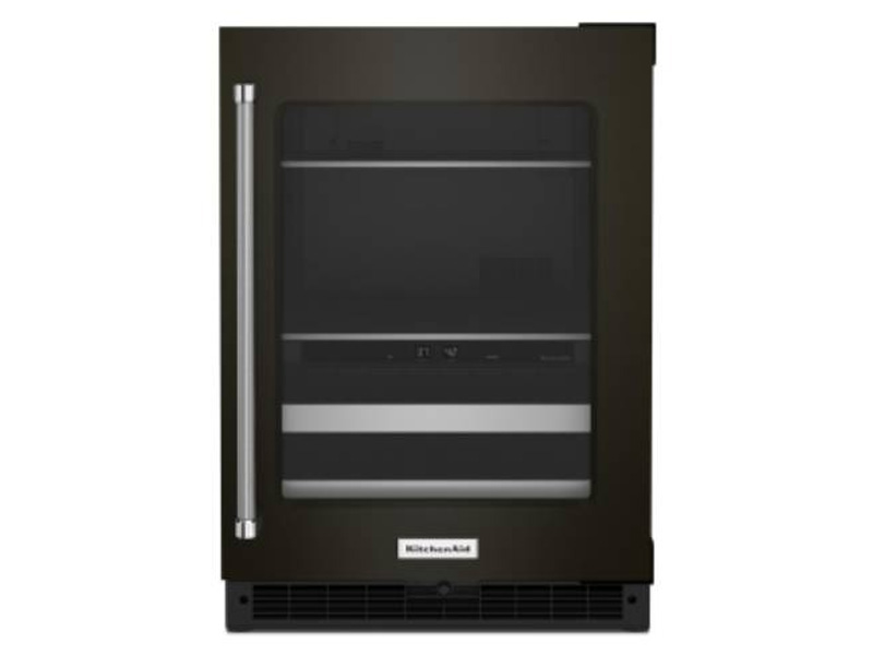 24" KitchenAid Beverage Center with Glass Door and Metal-Front Racks - KUBR314KBS