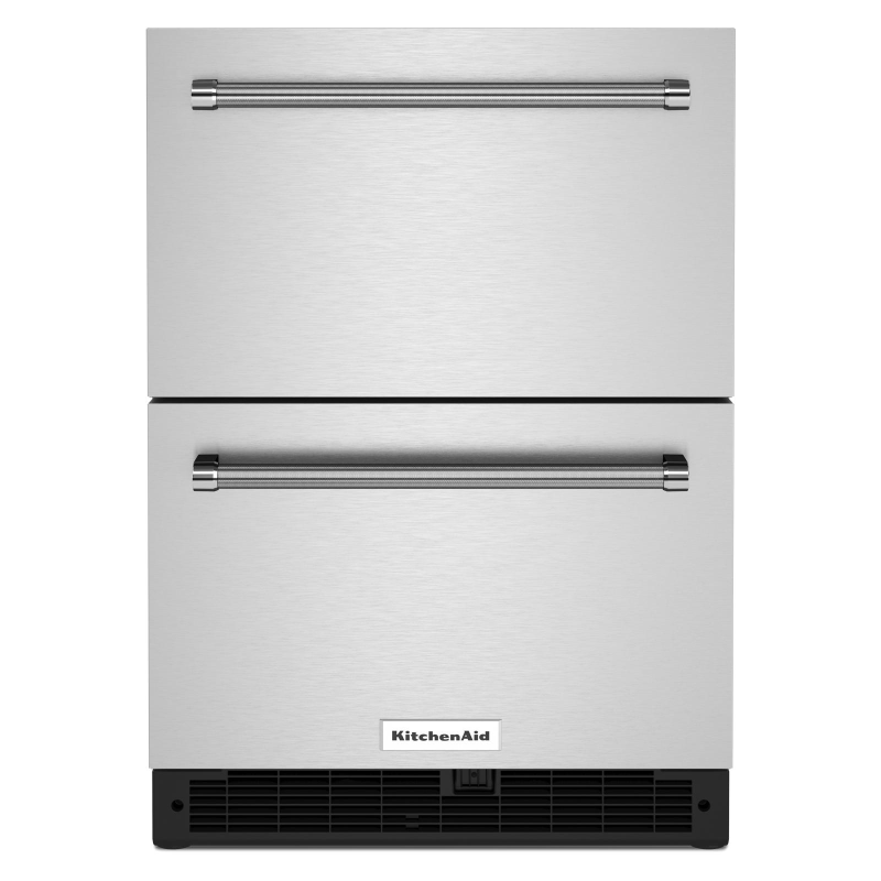 24" KitchenAid Undercounter Double-Drawer Refrigerator in Stainless Steel  - KUDR204KSB