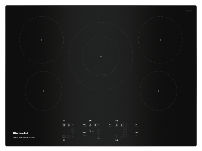 30" Kitchenaid Electric Induction Cooktop With 5 Burners - KCIG550JBL
