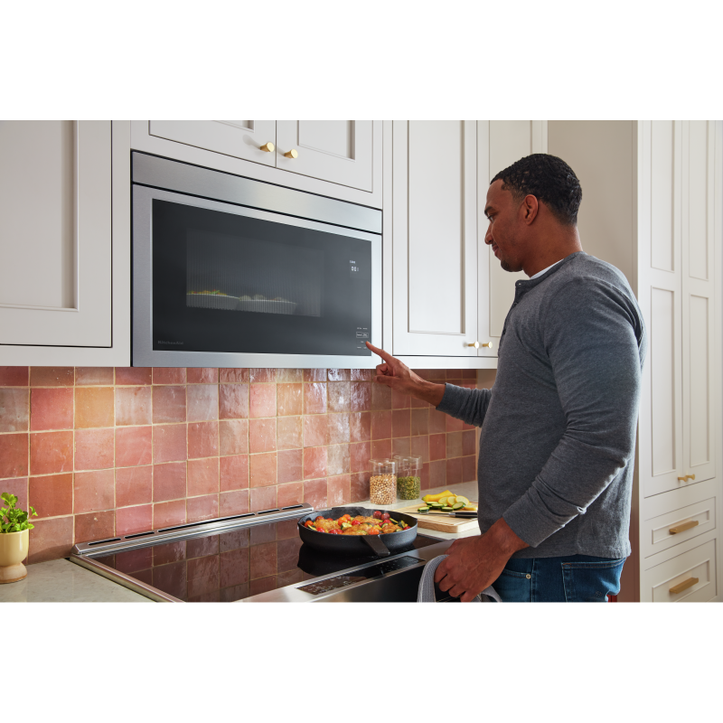 30" KitchenAid 1.1 Cu. Ft. Over The Range Microwave with Flush Built-In Design in PrintShield Stainless - YKMMF330PPS